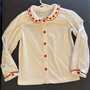 Rachel Riley White Blouse with Red Hearts